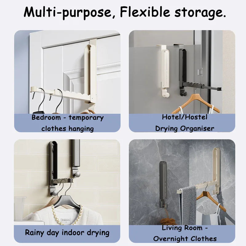 1/2pcs Folding Wall Hook portable drying rack Hidden Robe Towel Coat Hook door back hooks Expandable Sticky Towel Hanger