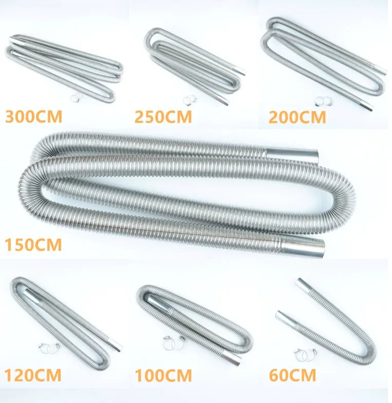 2.5cmDiameter Exhaust Pipe 60/300cm Long Parking Heater Exhaust Pipe Air Heater Exhaust Pipe Suitable for Webasto Parking Heater