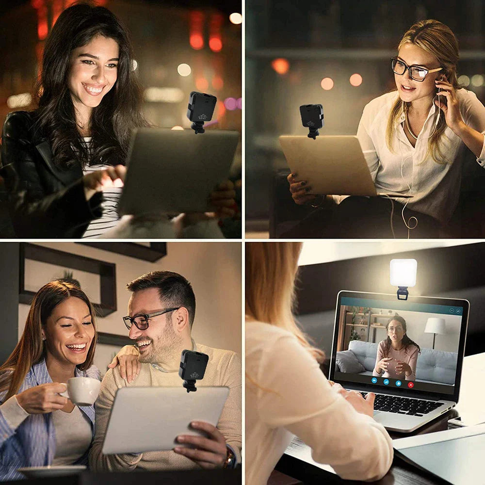 Mini Portable LED Video Light Photography Lighting 5W 6500K Cell Phone Selfie Livestreaming Fill Lamp with 3 Cold Shoe Vlog Lamp