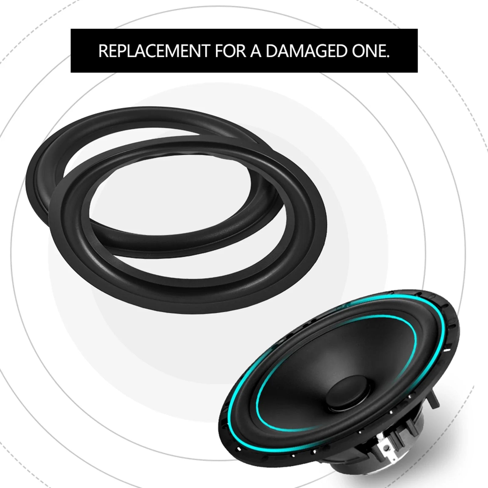 8inch Loudspeaker Speaker Surround Repair Rubber Woofer Edge Repair Parts 2pcs