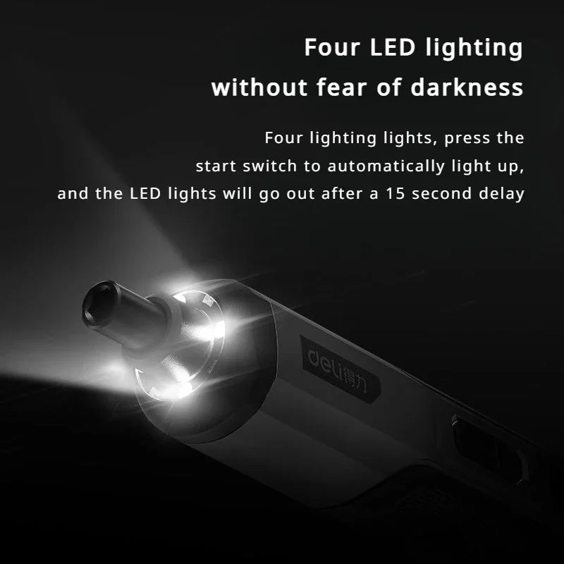 Deli Handheld Electric Screwdriver Lithium Charging Household Screwdriver Small Mini Electric Screwdriver Tool Set