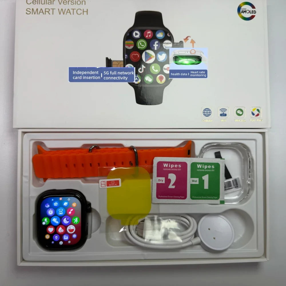 2026 New CD99 4G Smart Watch Android 180° Rotating Camera AMOLED Screen SIM Card GPS WiFi Heart Rate Monitor Waterproof Smartwat