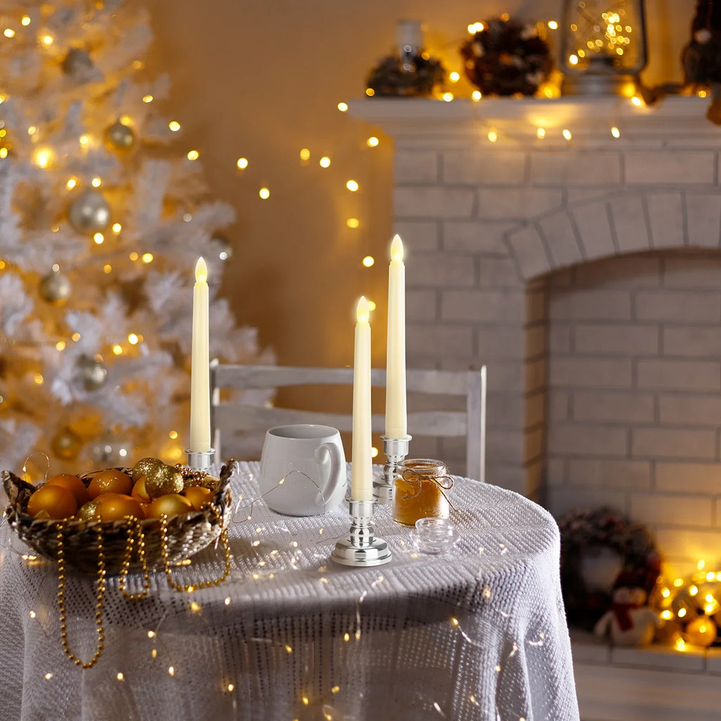280hours Light Time LED Candle With Remote Flameless Electronic Taper Candle Light for Party Wedding Home Decor Flashing Lamp