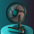 USB Rechargeable Oscillating Desk Fan 4 Speed Settings 5000mAh Mini Table Cooling Fan Adjustable Head Home Office Personal Fan