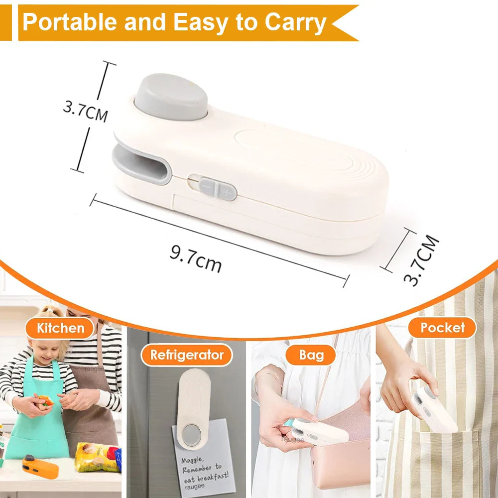 Mini Heat Sealer Plastic Bags Heat Sealing Machine Food Storage Packaging Bag Sealer Portable Handheld Plastic Bag Heat Sealer