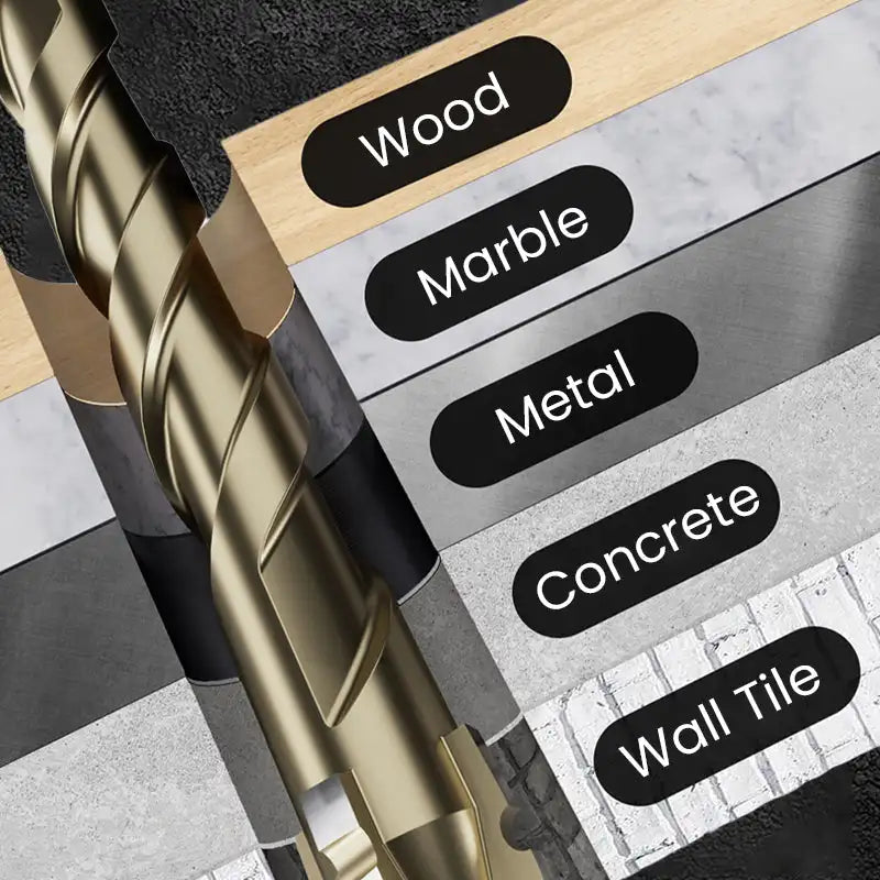 High-Strength 4-Flute Serrated Eccentric Drill Bit Dry Drilling For Ceramic Tile/Glass/Marble Concrete Hex Skewed Head Drill Bit