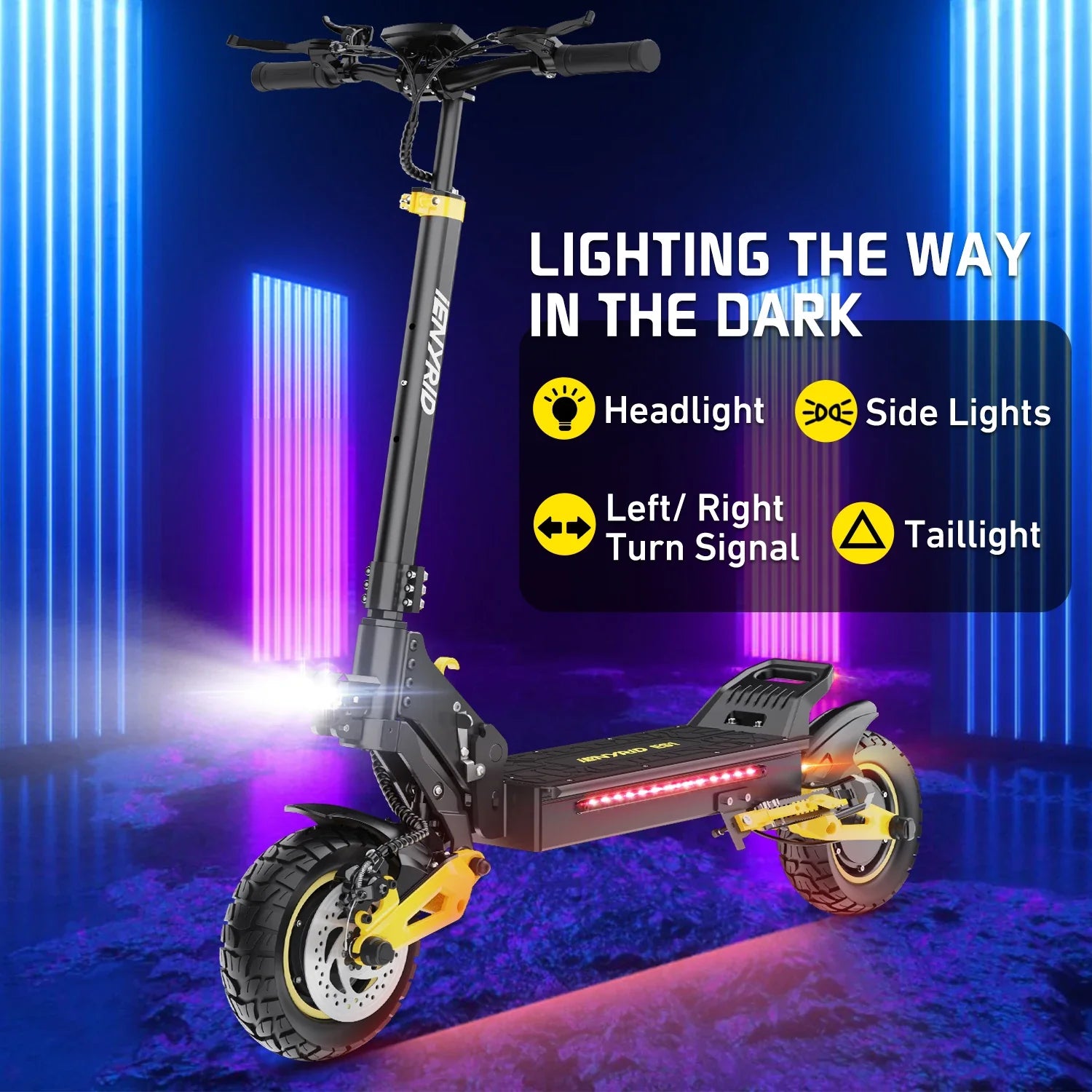 IENYRID ES1 Electric Scooter Foldable 2400W Dual Motor 48V20.8Ah Lithium Battery E-Scooter 10-inch Tires Adult City E-Scooter