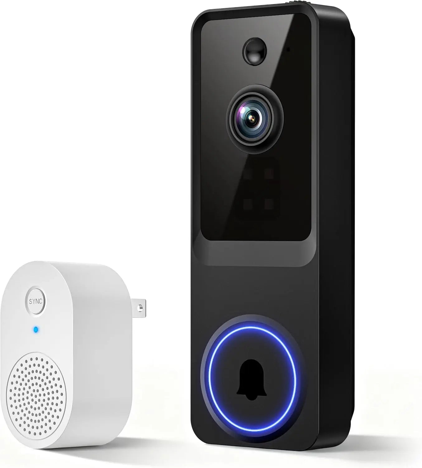 Wireless Video Doorbell Camera with Cloud Storage, Night Vision, Real-Time Alerts for Home Security