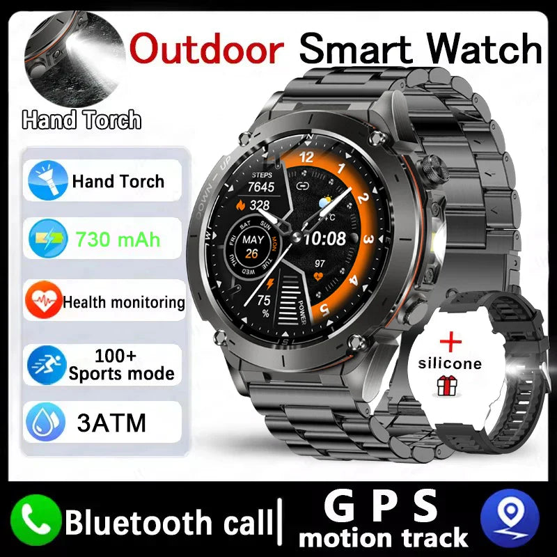2025 NEW Dual-band GPS Outdoor Swim Sport Smart Watch Men Compass 730mAh Large Battery 10ATM Professional Waterproof Smart Watch