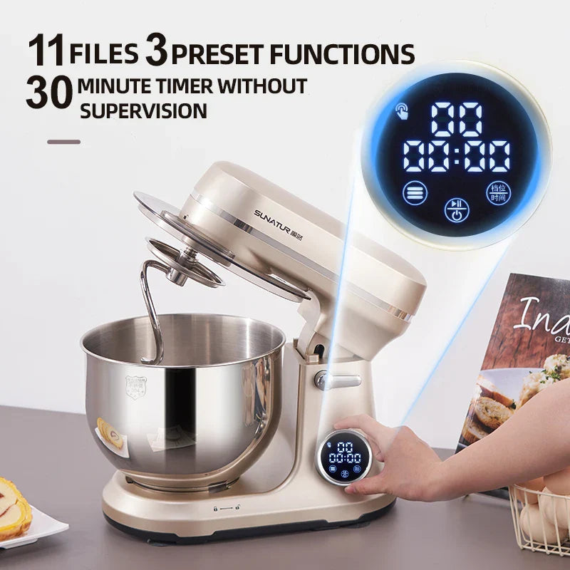 SUNATUR 5.5L Stand Mixer 800w electric kitchen blender planetary mixer timed Food Processor Direct current mixer Cake Baking