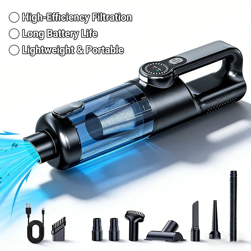 Car vacuum cleaner wireless one-button dust dump high-power portable vacuum cleaner large suction mini handheld vacuum cleaner