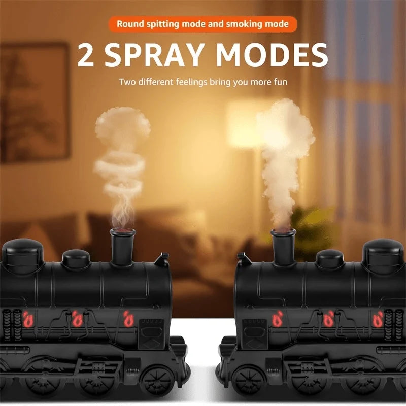 Creative Train Shaped Aroma Machine With 2 Mist Outlets Is An Air Humidifier Suitable For Office/Bedroom/Living Room Use