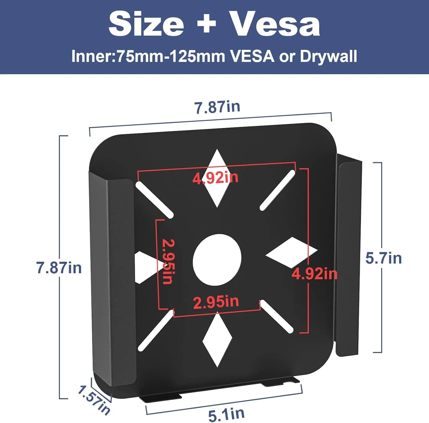 Display Bracket for Mac mini M2 Pro 2024 Under Desk Stand Holder for VESA Connection Bracket For 2010-2023 M2 Pro Wall Mount