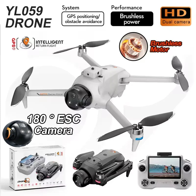 NEW YL059 Mini Drone 8K HD Camera Foldable Quadcopter 5G WiFi FPV Altitude Hold Headless Mode One Key Return RC Drone Toys Gifts