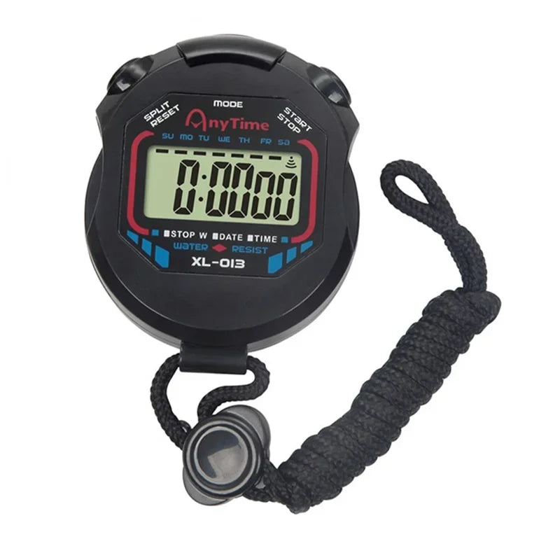 Classic Professional Digital Stopwatch Handheld LCD Display with Lanyard High Precision Sports Timer Kitchen Countdown Timer