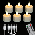 Rechargeable LED Candles By USB Timer Remote Flickering Flames Wedding Candles Birthday Home Decor Tealights Charger Candle Lamp