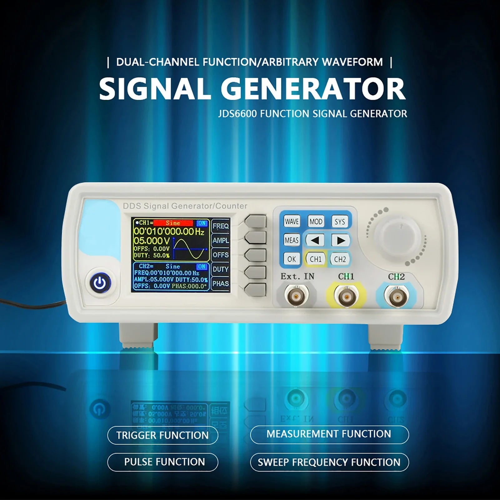 JDS6600 DDS Signal Generator Counter Digital Control Sine Frequency Signal Generator Counter