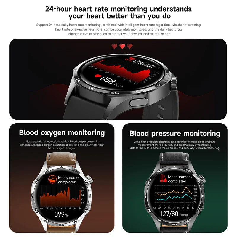 BOXUXING New Watch 5 Pro GPS NFC Men 100+sport Smart Watch AMOLED Screen Heart rate Bluetooth Call IP67Waterproof Man Smartwatch