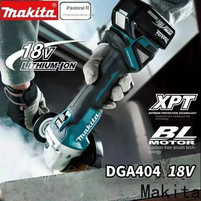 Original Makita DGA404 18V Brushless Electric Angle Grinder  Cordless Grinder Metal Wood Grinding Polishing Cutting Power Tool