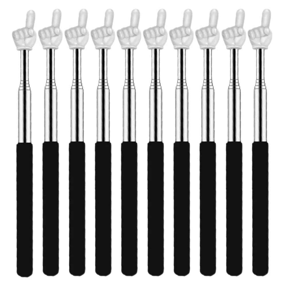 10Pcs Telescopic Teachers Pointer Stainless Steel Finger Pointer Stick Cute Retractable Classroom Pointers for Elementary School