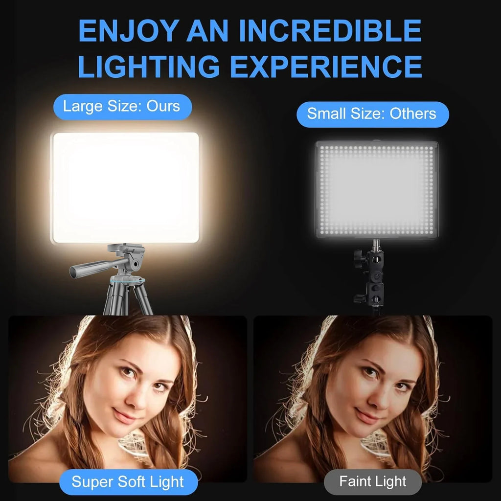 XRDKJ 2-Pack LED Video Light Kit, Studio Light, 2800-6500K Dimmable Photography Lighting Kit with 57 Inch Extendable Tripod