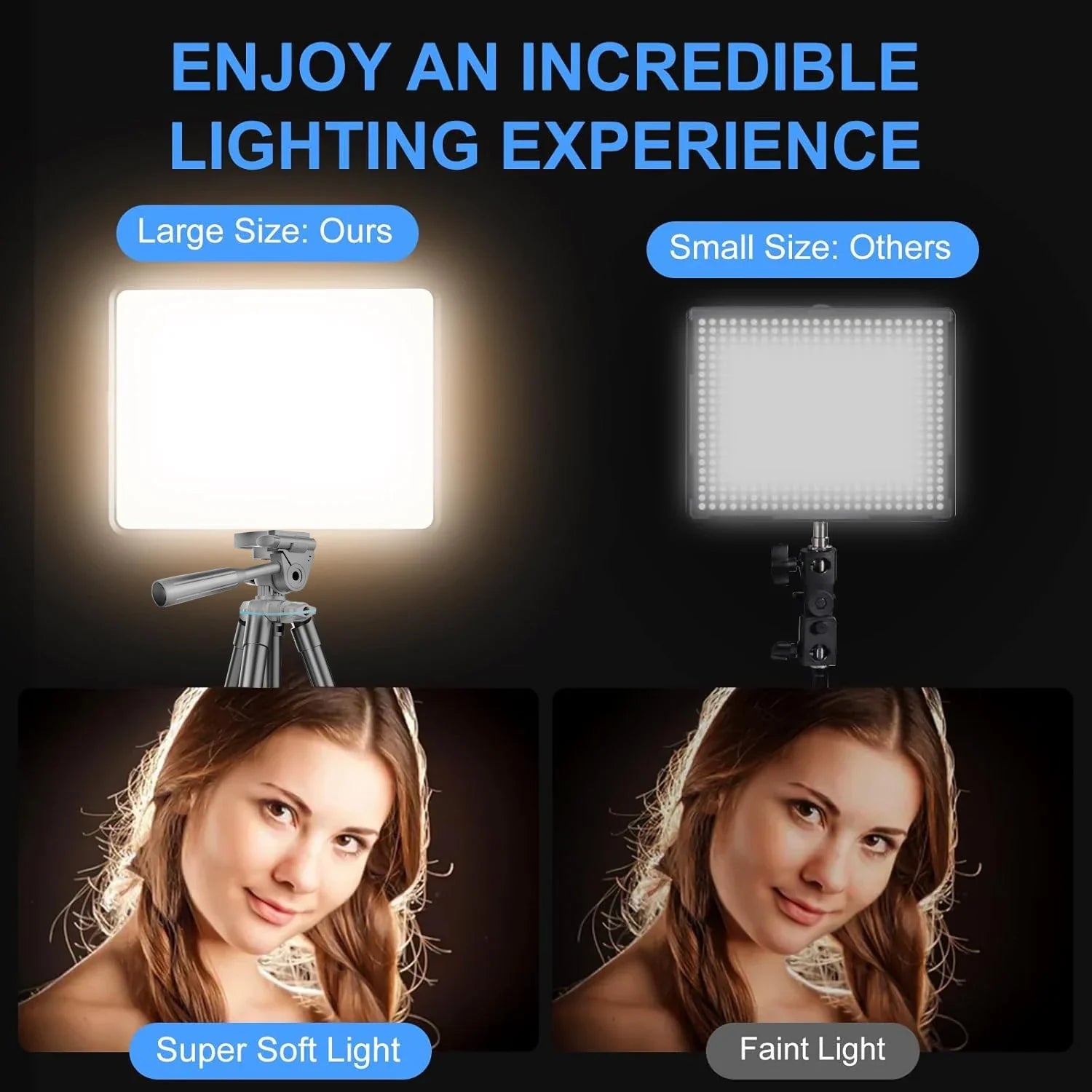 XRDKJ 2-Pack LED Video Light Kit, Studio Light, 2800-6500K Dimmable Photography Lighting Kit with 57 Inch Extendable Tripod
