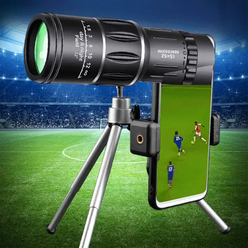 16x52 Long Range Monocular Telescope High - Power, Dual Focus, Optical Zoom Scope, High Magnification for Night Spyglass Use