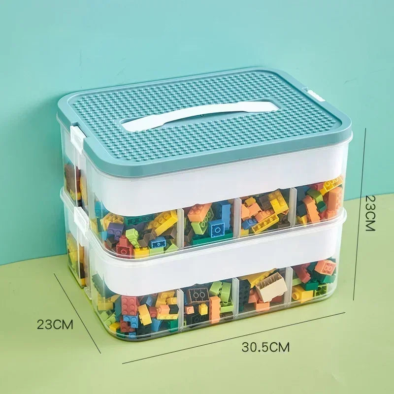 Stackable Classified Storage Box (NEW) - Transparent Dustproof Moisture-Proof Plastic | Perfect for Kids Lego Building Blocks