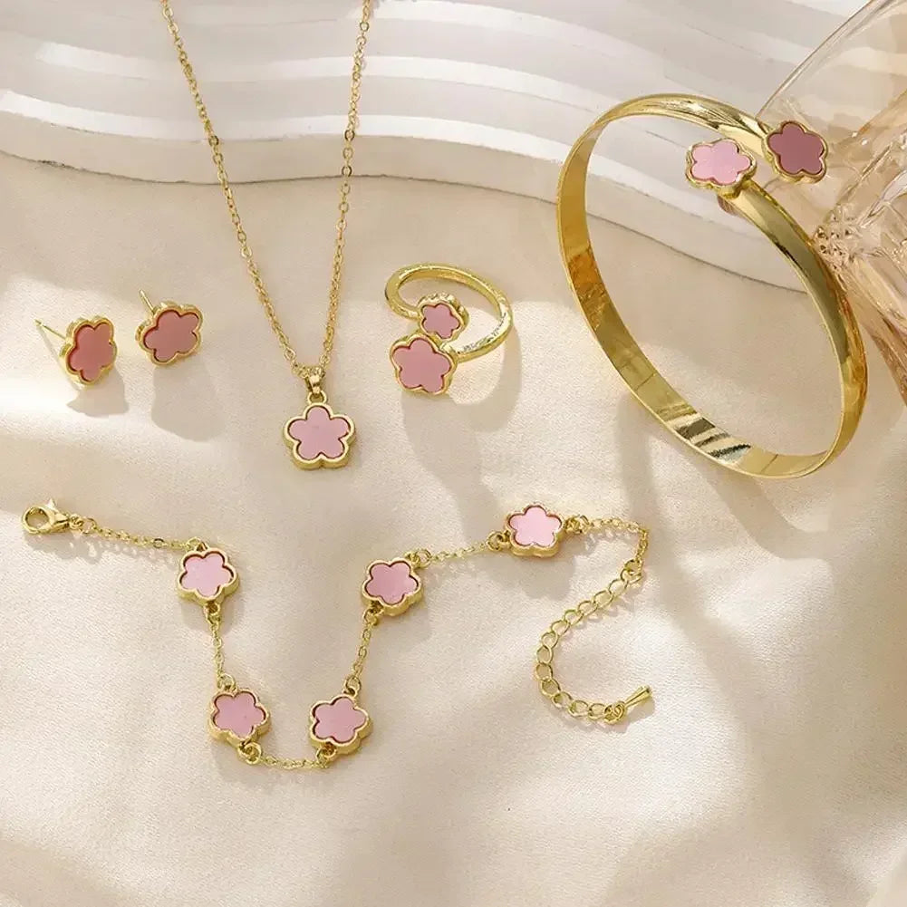 Plum Blossom Plant Five Leaf Flower Five Piece Set