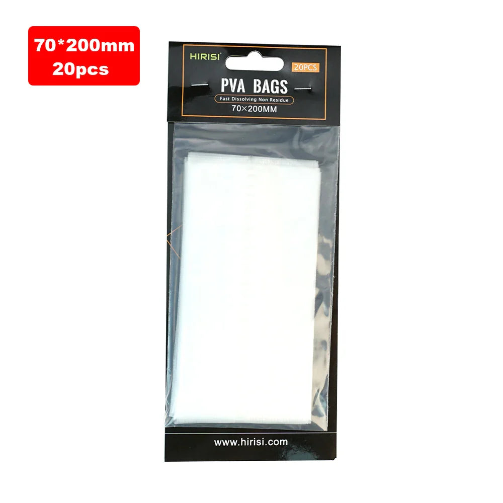 20PCS PVA Carp Fishing Bags For Fishing Tackle Accessories Quick Dissolve Environmentally Material Size 60*130 85*140 70*200