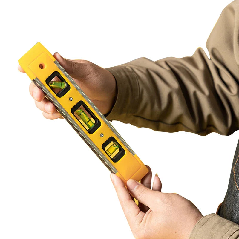 Deli 9 inch 3 Spirit Level Bubble Mini Pocket Portable Spirit Level Tool Vertical Horizontal Gradienter Measuring Furniture