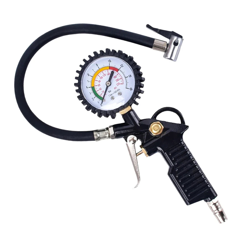 Auto Tire Pressure Inflator Gauge 220PSI Car Tire Inflator Gun for Motorcycle Tyre Pressure Meter for Bicycle Tyre Repair Tools