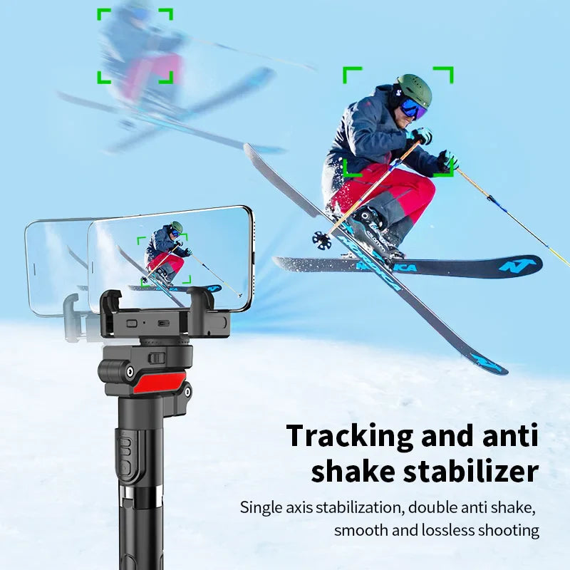 Roreta new Automatic face following Shooting Handheld Gimbal Stabilizer 360° Rotation Selfie Stick tripod For iPhone Smartphone