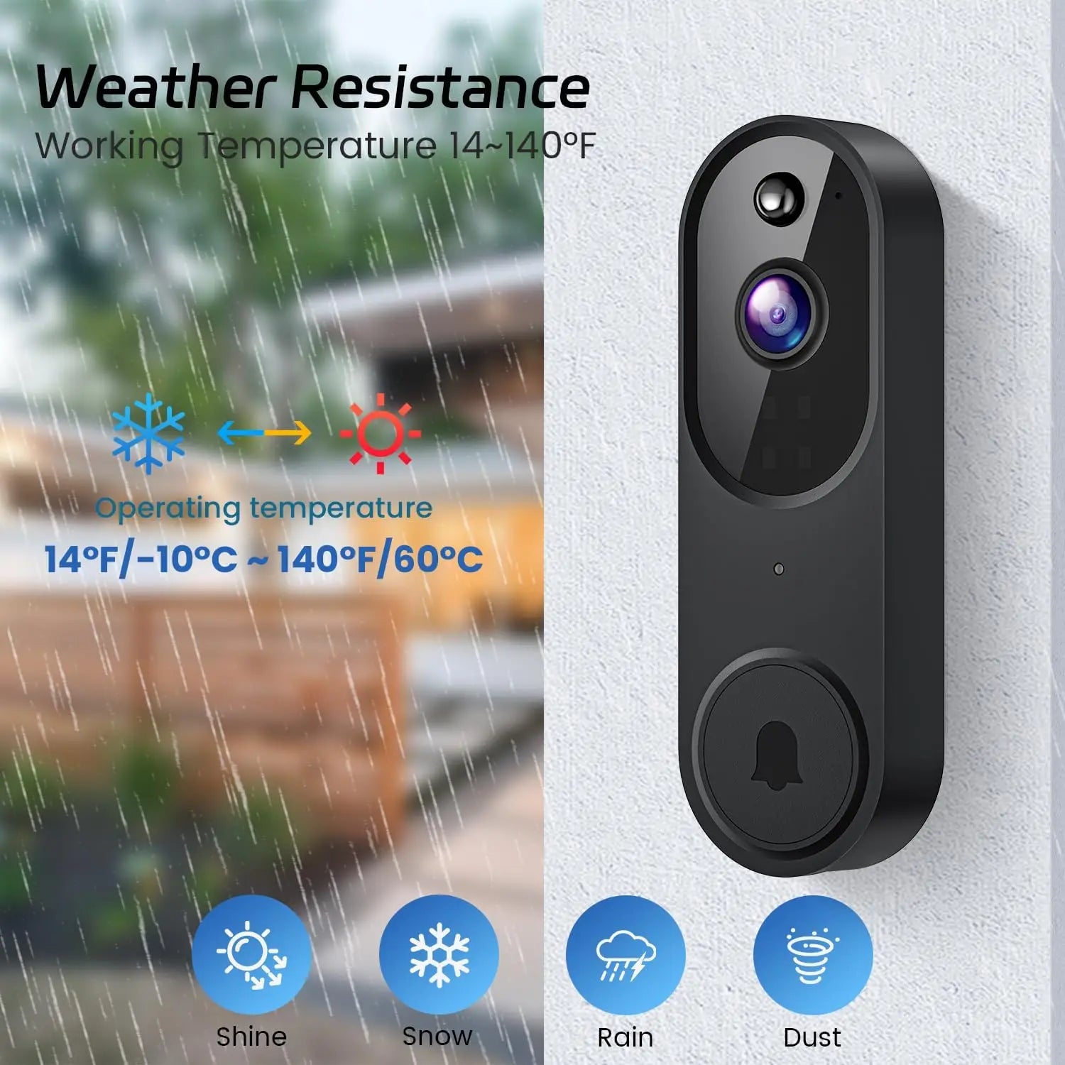 1080P Wireless Doorbell Camera with Night Vision, AI Detection, 2-Way Audio & Real-Time Alerts