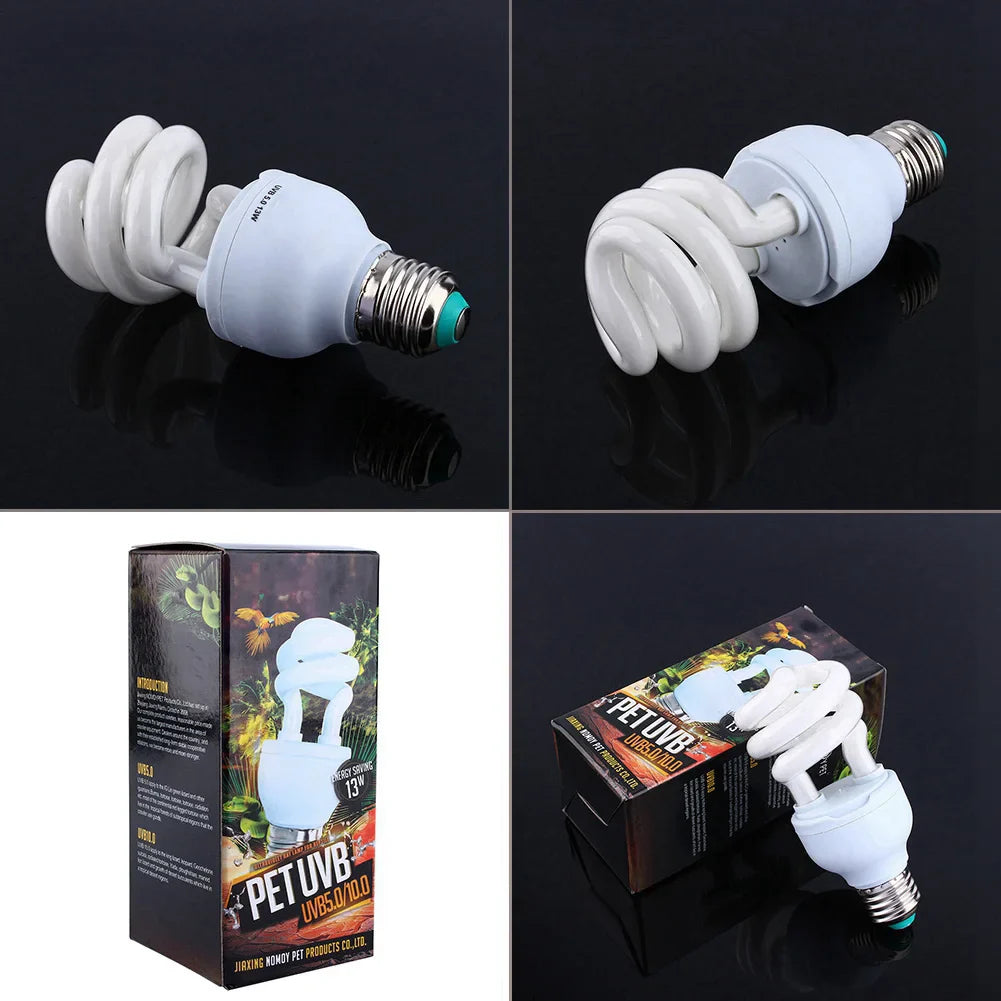 【Sale】13W UVB 5.0 E27 Base Energy Saving Tortoise Snake Reptile Light Bulb UV Lamp  Energy Saving Tortoise Snake Reptile Bulb