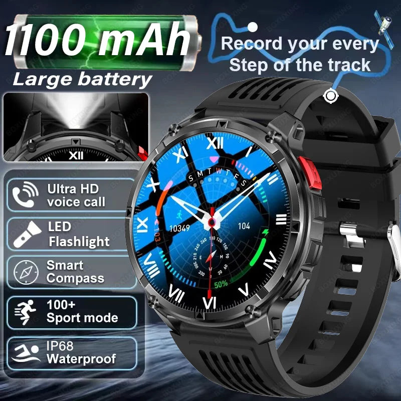 2026 New T-Rex3 Pro 1100mAh Battery Smart Watch Man GPS trajectory Sports Run tracker Outdoor Compass Military Smartwatch Men