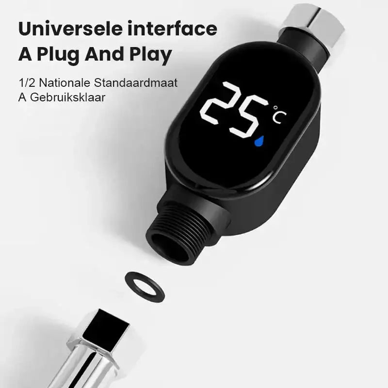 Digital Display Shower Thermometer 1/2'' Household Water Shower Thermometer Baby Care Accurate Temperature Measurement Meter