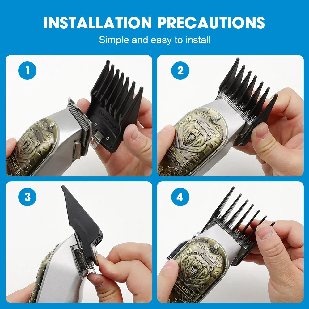 New Version Clipper Guards Set Compatible with Most Wahl Clippers with Holder Clipper Professional Hair Clipper Combs Guides
