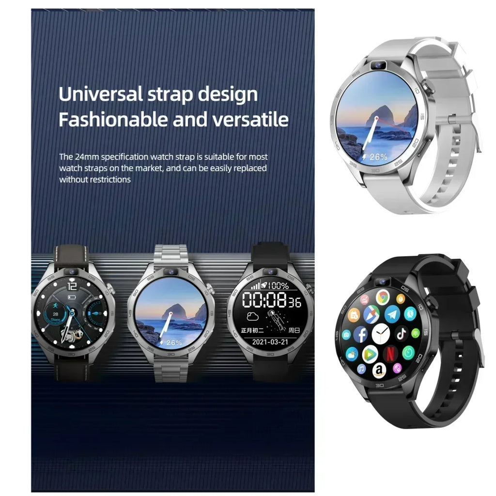 X11 New Android smartwatch 1.85-inch 1380mah battery 200W dual HD cameras GPS WIFI heart rate download APP smartwatch men waomen
