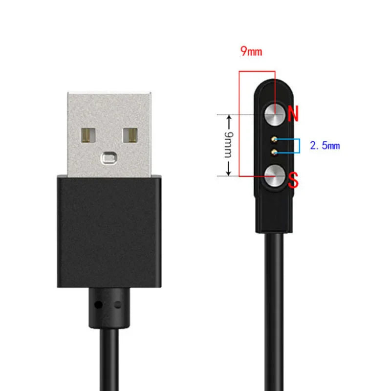 2 pins 4pins Smartwatch Dock Charger Adapter USB Charging Cable Cord for Adult/Kids Smart Watch Power Charge Wire Accessories
