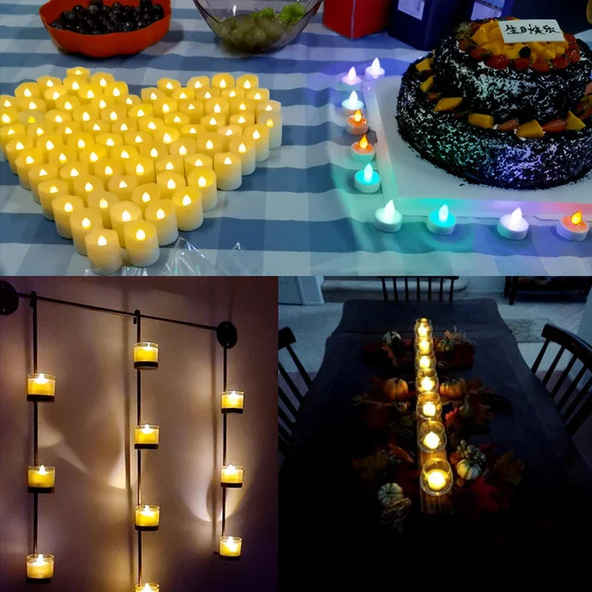 Led Candles Timer Remote Rechargeable LED Light Flameless For Wedding Room Garden Holiday Lighting Home Decor Tea Candle Lamp