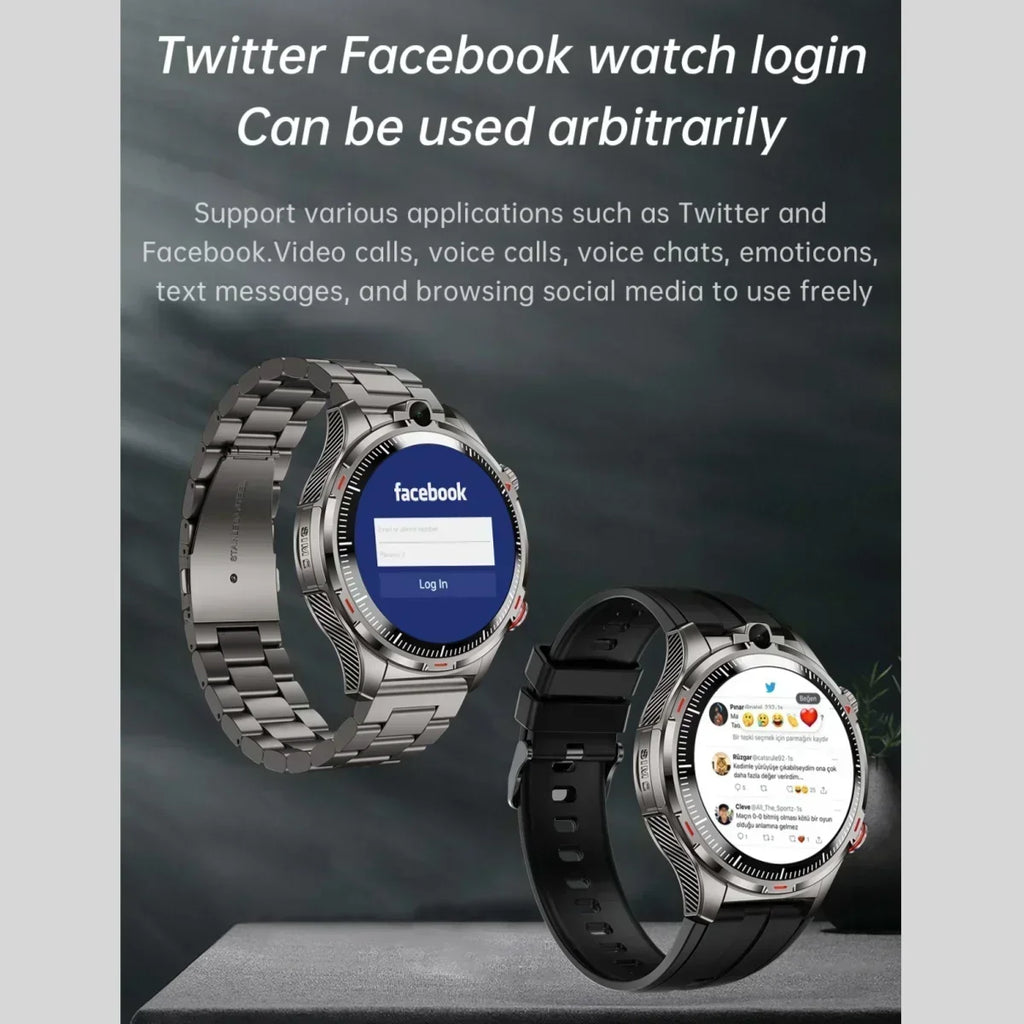 LW12 New Android Smartwatch 8GB+128GB Storage 4G SIM Calling Dual Camera Video Chat Sports Mode WiFi+GPS Unisex for Students