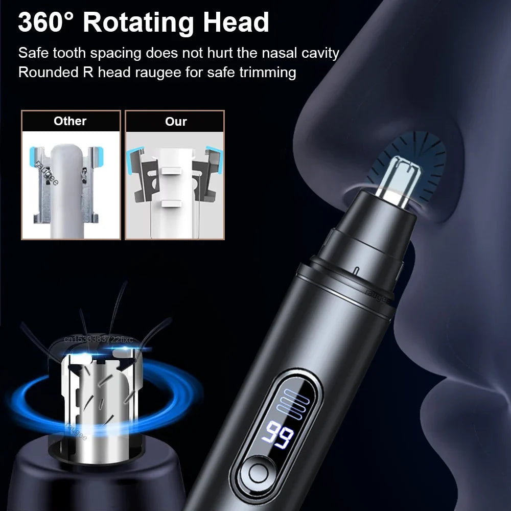 Nose Hair Trimmer Rechargeable Mini Portable Electric Nose Hair Clipper for Men Automatic Shaving Eyebrow Ear Nose Hair Trimmer