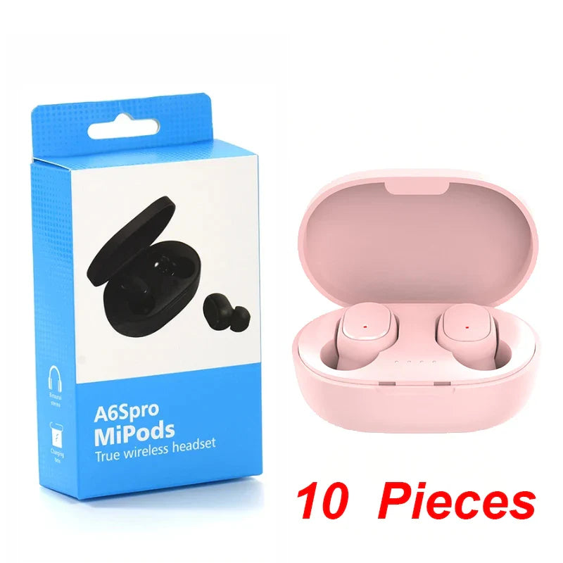 10Pcs Wholesale A6S TWS Wireless Headphones Bluetooth Earphone 5.0 Stereo Headset Earbuds with Microphone for ISO Android