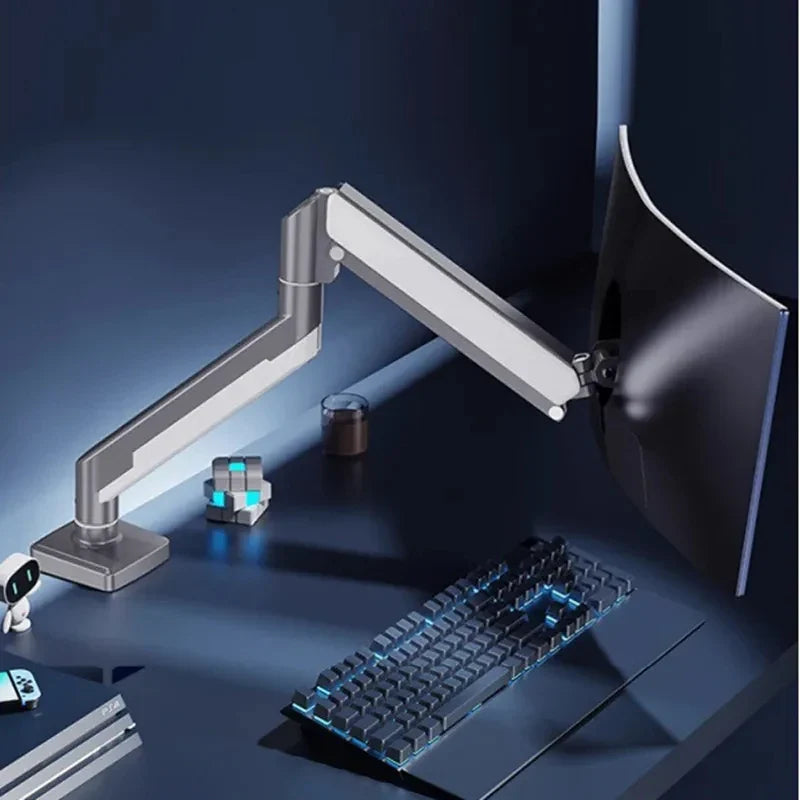 Adjustable Single Monitor Mount, Tilt Rotation Swivel Gas Monitor Arm, with Clamp & Grommet Base,Fits 13 to 32" Computer Monitor