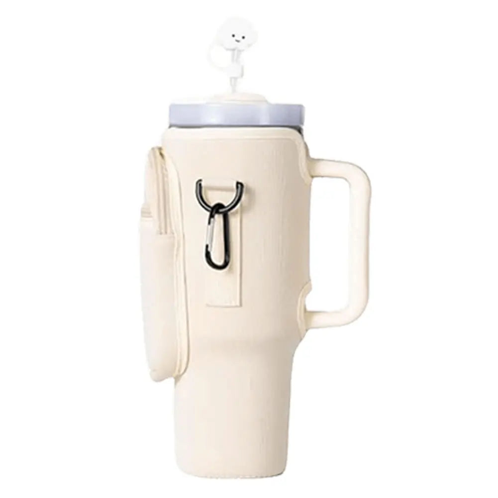 40oz Neoprene Water Bottle Carrier Bag For Stanley Quencher Cup Sleeve with Adjustable Shoulder Strap Water Bottle Holder Pouch