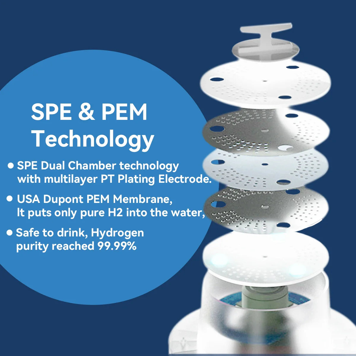 ALTHY Hydrogen  Water Pitcher Generator Machine Jug Bottle SPE&PEM Technology. Balanced Purified Water PH Calcium Sulfite filter