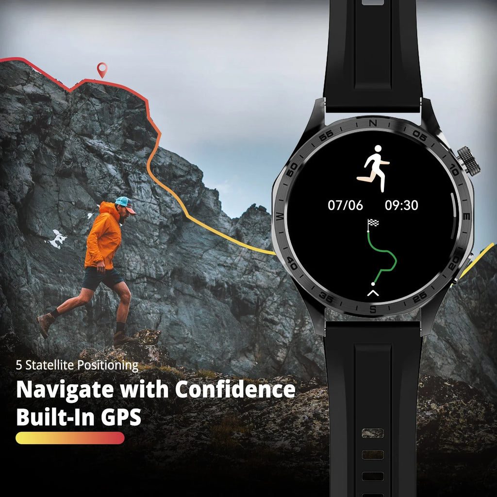 AIWR Peps 1R Smart Watch, GPS, 1.43” AMOLED, AI Watch Faces, ChatGPT, Heart Rate Sleep Monitor, 5ATM Waterproof for Android iOS