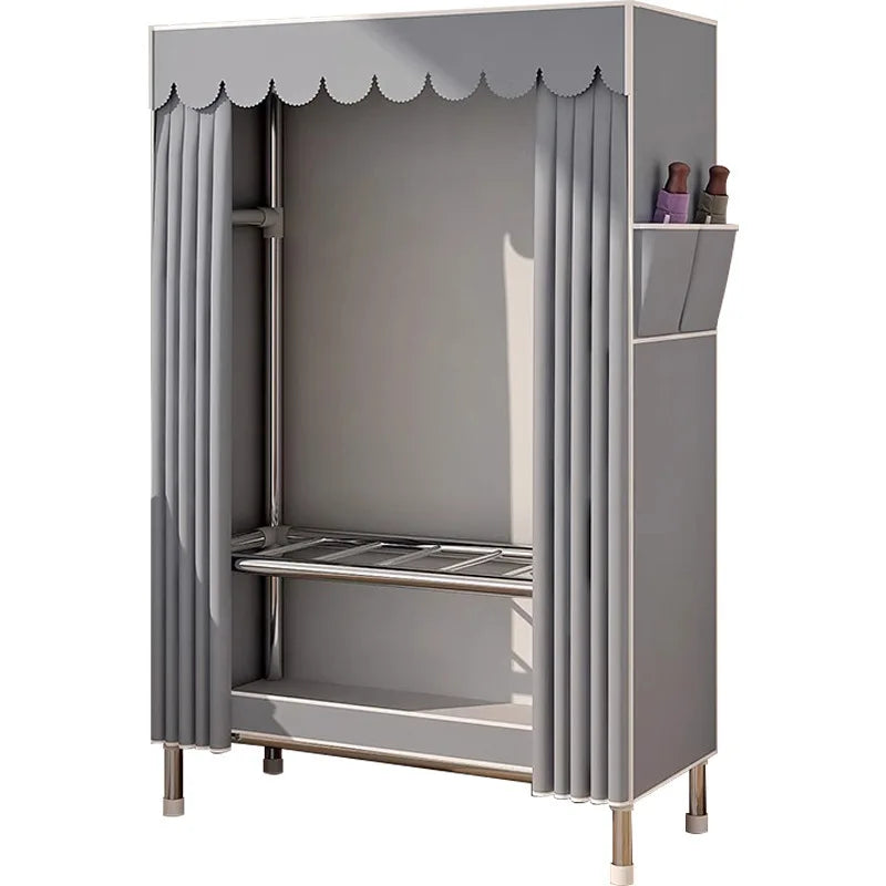 Portable Fabric Wardrobe Clothes Closet Bedroom Dorm Rental Room Small Folding Storage Cabinet Easy Assembly Durable Organizer