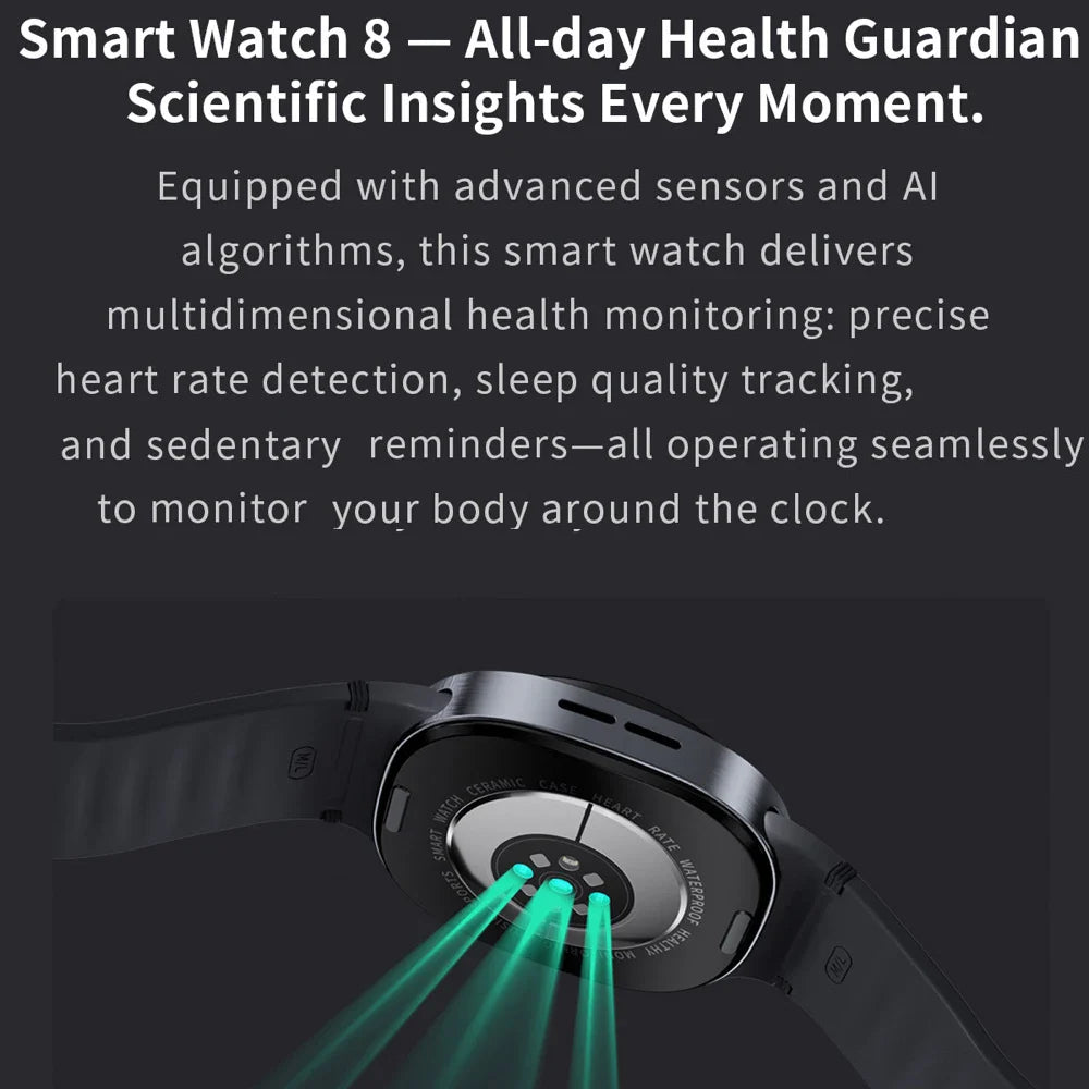 Fashion Weather Sports Blue Tooth Call Heart Rate Health Sleep Smartwatch SOS Map Navigation Wireless Charging Smart Watch 8